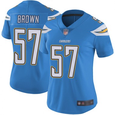 Los Angeles Chargers NFL Football Jatavis Brown Electric Blue Jersey Women Limited  #57 Alternate Vapor Untouchable->los angeles chargers->NFL Jersey
